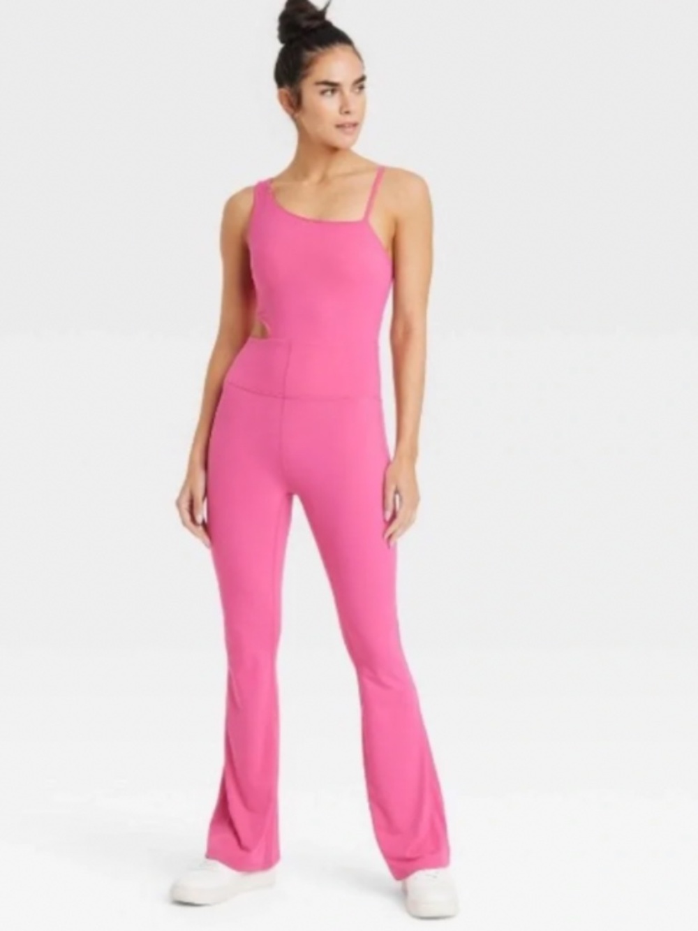 NWT JoyLab Women's Asymmetrical Flare romper jumpsuit Pink XS